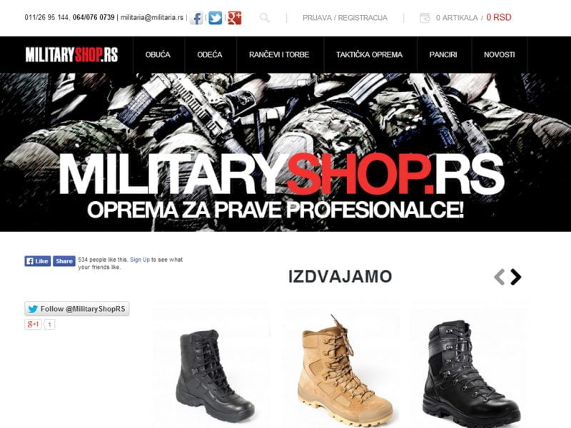 Novi sajt MilitaryShop.rs