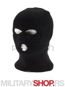 K14010 THREE HOLES BALAKLAVA WITH THINSULATE LINER crna