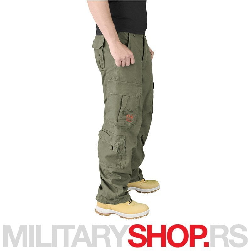 Surplus maslinasto zelene pantalone Airborne Vintage 100% pamuk