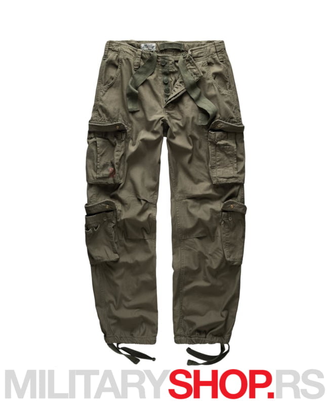 Surplus maslinasto zelene pantalone Airborne Vintage 100% pamuk