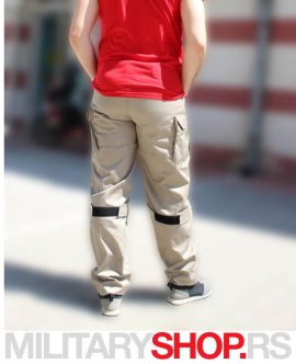 Moto pantalone sa ojačanjima bež boja