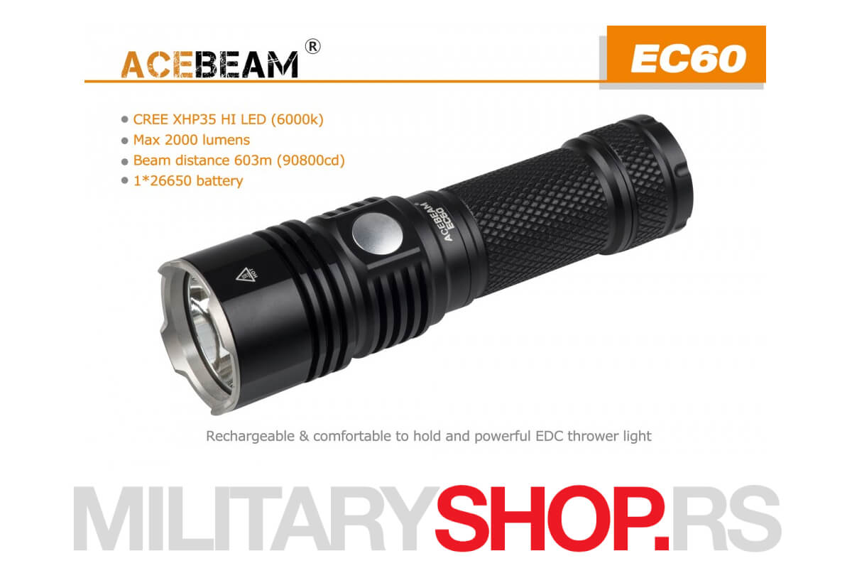 AceBeam lampa EC60 micro USB