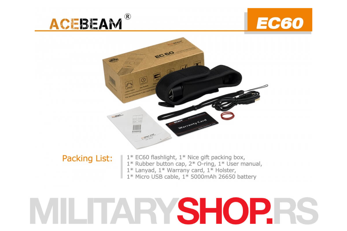 AceBeam lampa EC60 micro USB