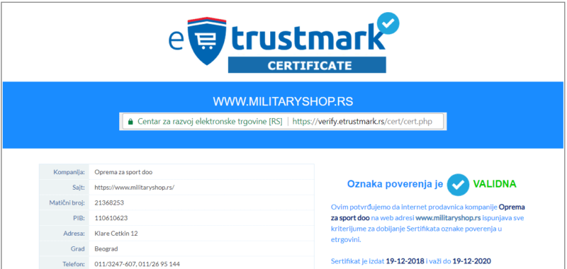 etrustmark sertifikat