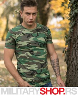 Maskirna pamučna majica Woodland vojna šara