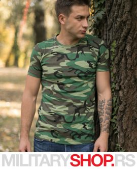 Maskirna pamučna majica Woodland vojna šara