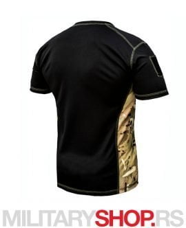 Sportska majica Coolmax crna sa multicam detaljima
