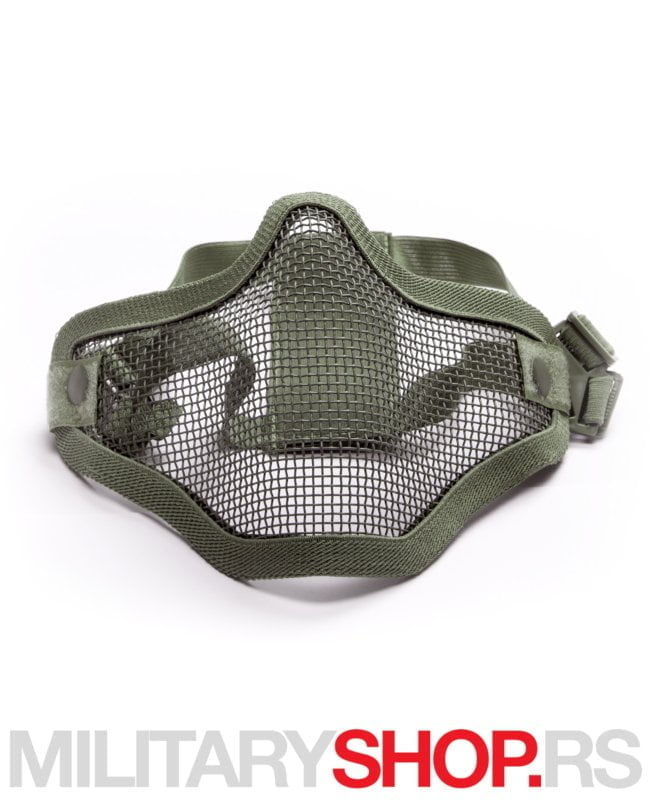 Mesh maska za airsoft zelena