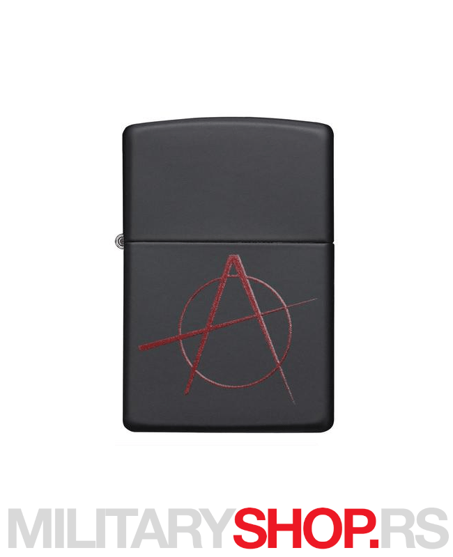 Crni Zippo upaljač sa znakom anarhije