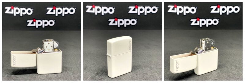 Zippo upaljač beli mat sa logom