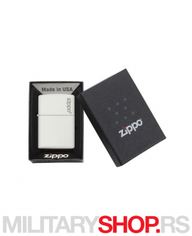 Zippo upaljač beli mat sa logom