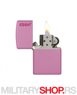 Roze mat upaljač Zippo sa logom