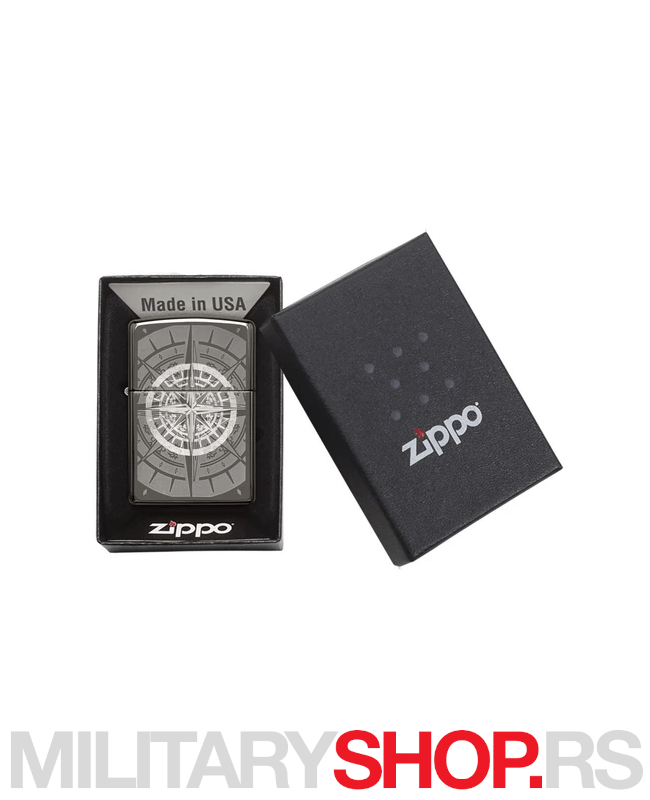 Zippo upaljač sa gravurom kompasa