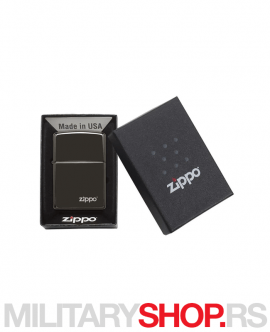 Visokopolirani crni upaljač sa logom Zippo