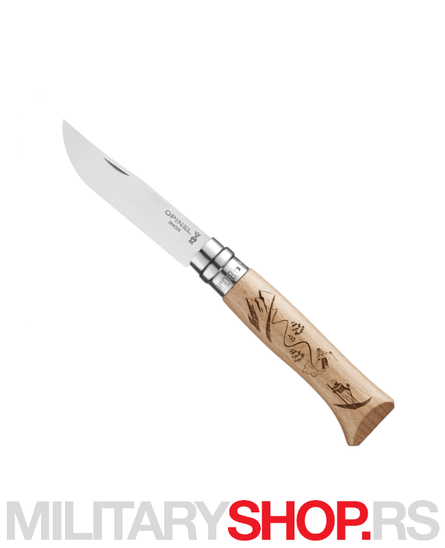 Opinel-8 nerđajući nož sa motivom skijanja
