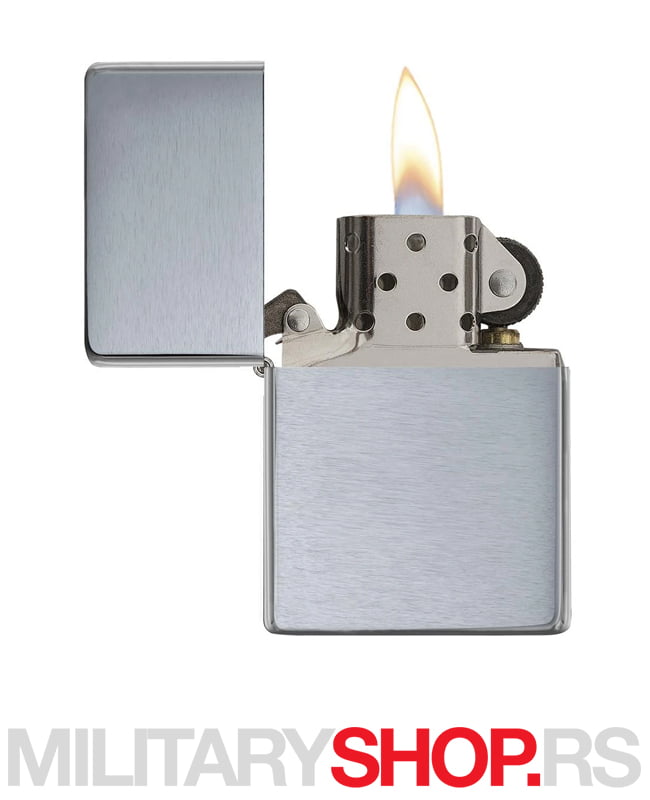 Upaljač Zippo sivi Brushed Chrome VINTAGE