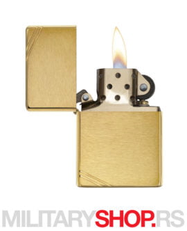 Zlatni Vintage Zippo upaljač Brushed Brass Slashes