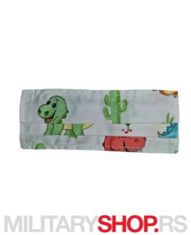 PAMUČNA DEČIJA DVOSLOJNA MASKA DINO