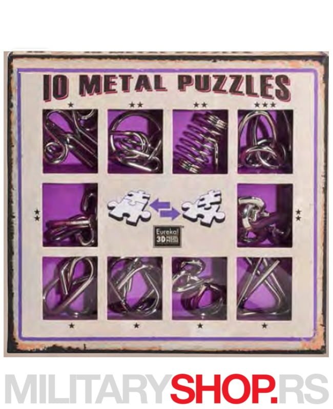 Ljubičasti set od 10 metalnih mozgalica