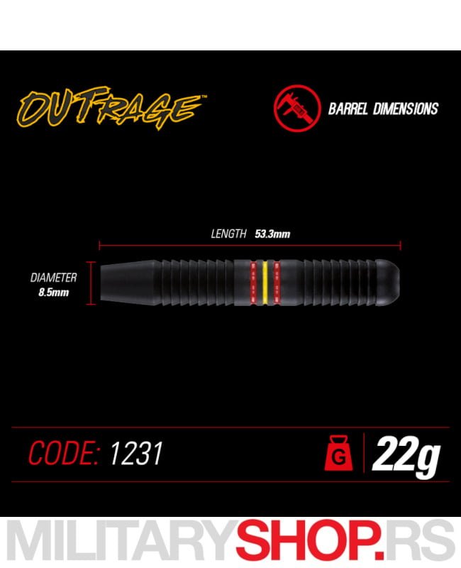 Profesionalne pikado strelice Outrage Steeldart