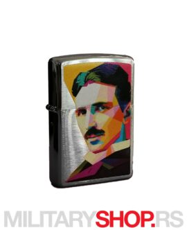 Brushed Hrom Zippo upaljač Tesla PopArt