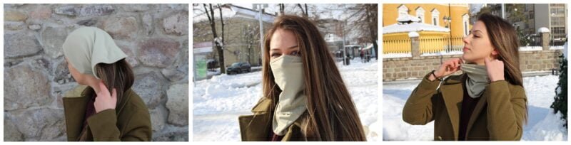 Zelena moto bandana za vrat i lice
