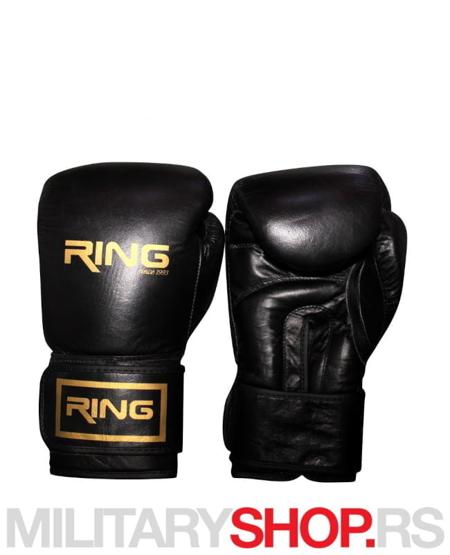 Kožne bokserske rukavice 12oz Ring Black