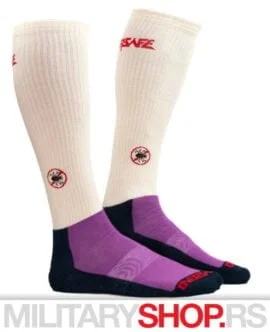 Čarape protiv krpelja Oversafe belo-ljubičaste