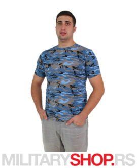 Kamuflažna pamučna majica plava Blue Sea