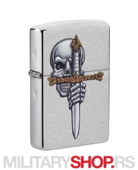 Zippo Upaljač Sword Skull Silver Design