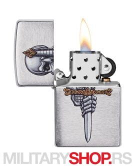 Zippo Upaljač Sword Skull Silver Design