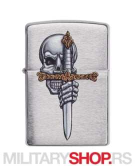 Zippo Upaljač Sword Skull Silver Design
