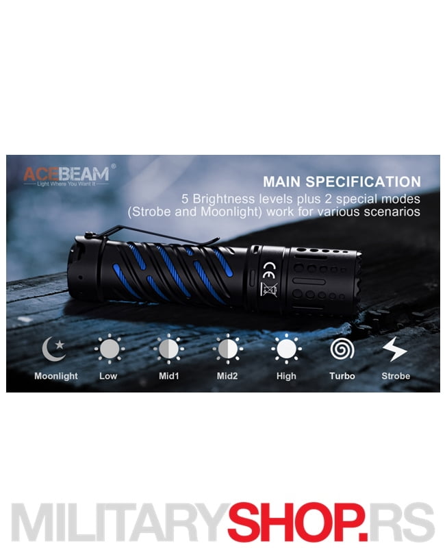 Acebeam Baterijska Lampa E70 Ultra Pocket - Slika 9