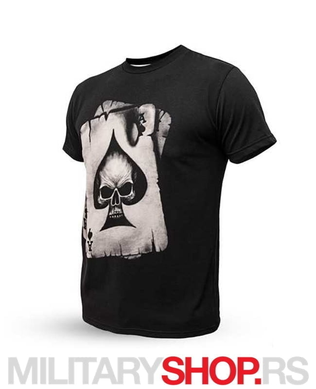 Pamučna Crna Majica Skull As Karta - Slika 2