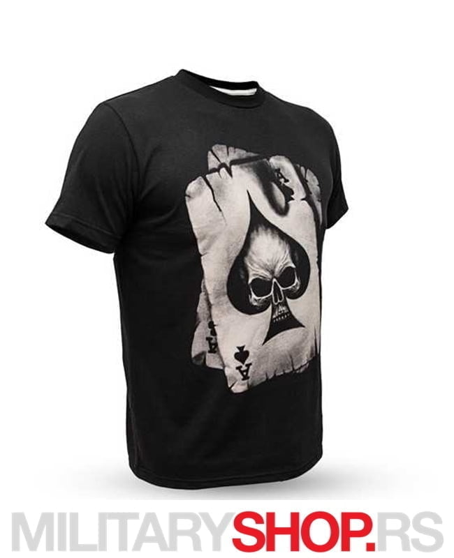 Pamučna Crna Majica Skull As Karta - Slika 3