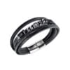 Elegantna Muška Kožna Narukvica PH1455 Black - Military Shop