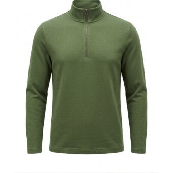 Muški Pamučni QuarterZip Pulover Maslinasto Zeleni KobraYU